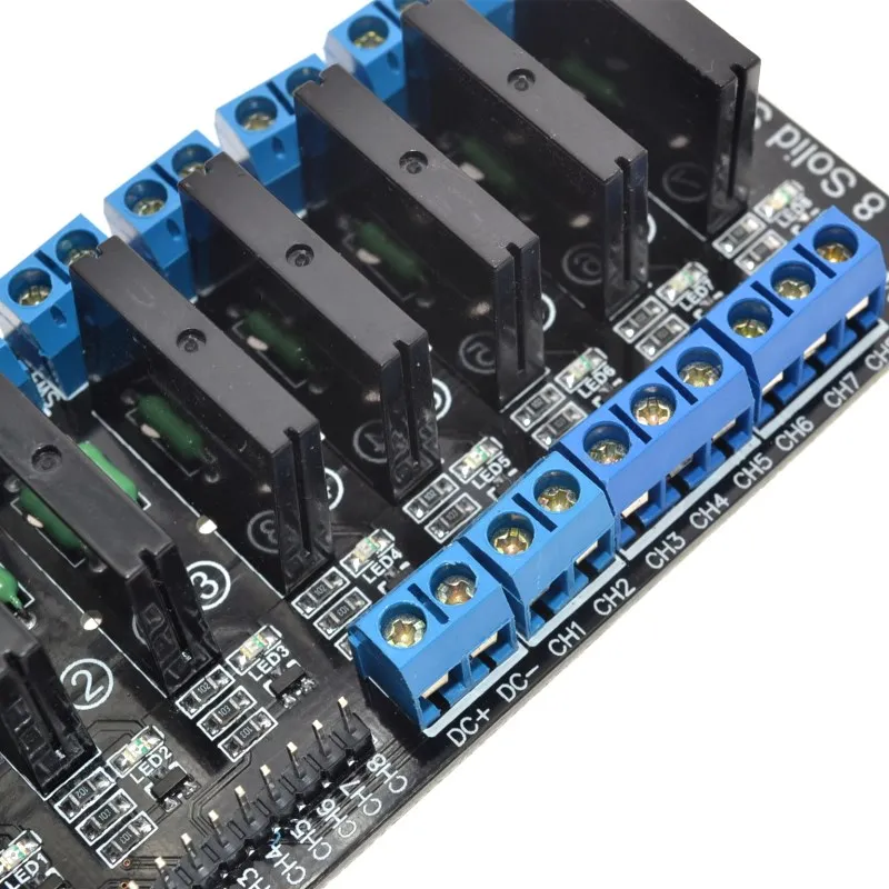 Free Shipping 5V 8-Way High Level Trigger Solid State Relay Module with Fuse Arduin 250V2A | Электронные компоненты и