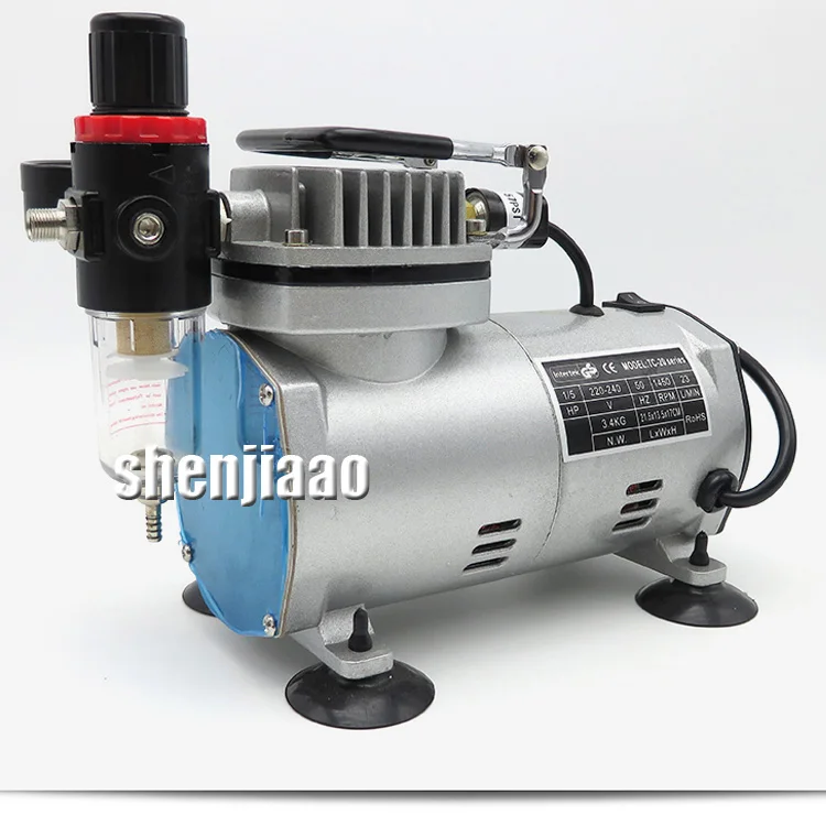 110V 220 V 23-25 л/мин 1/5Hp небольшой Аэрограф MS18-2 компрессор Малый вакуумный насос высокого давления с 18B модель герметичный насос