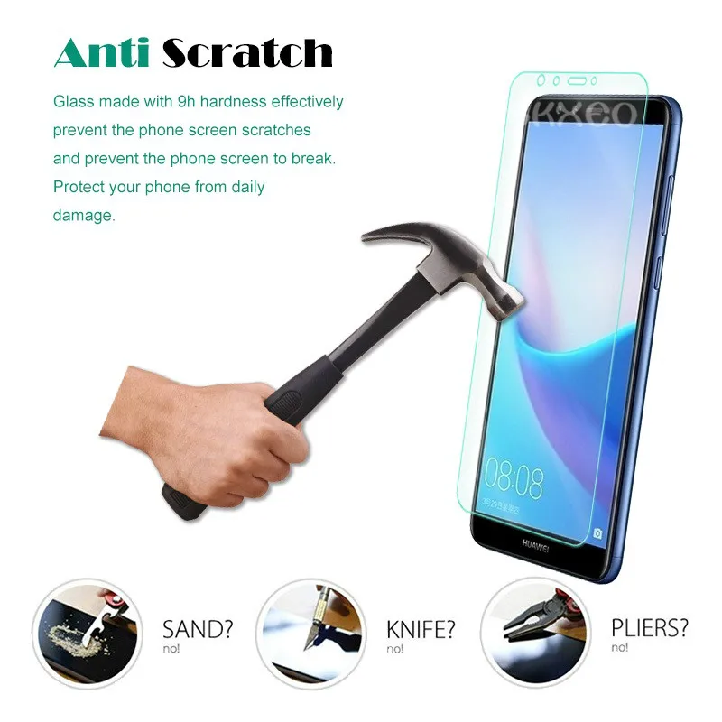2.5D HD закаленное Стекло huawei Y7 Y72019 Y72018 Y7Prime2019 Y7Prime2018 Y7Prime2017 Y7Pro2019 мобильного телефона