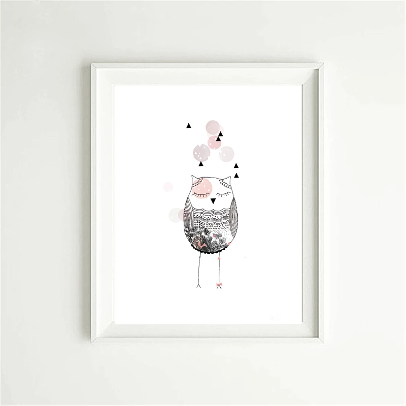 CLSTROSE Дети плакат Симпатичные Wall Art принтом девочка с живопись на холсте