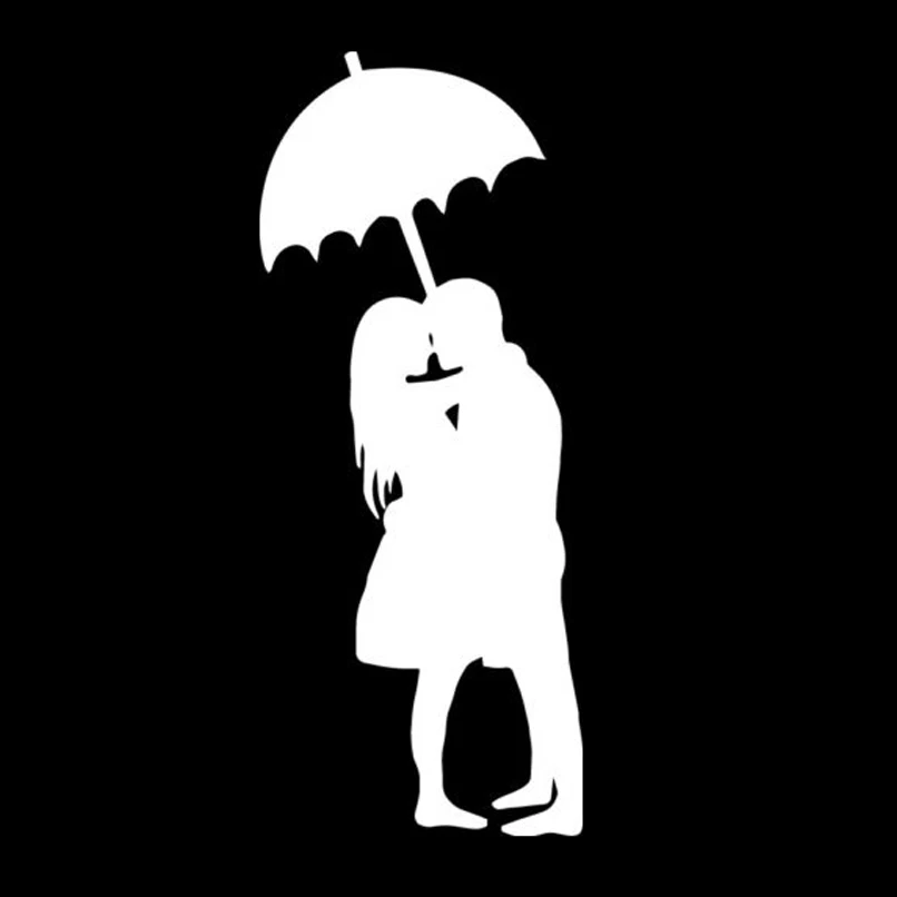 Пара под наклейки Umbrella Наклейка на окно бампер с автомобилем любовью брак дождь