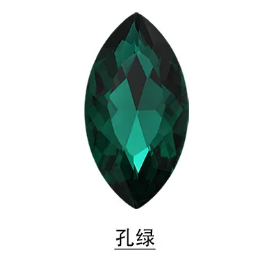 Malachite green 23 Цвета Заводская распродажа конский глаз остроконечные Стразы Высокого Качества Стеклянные Свободные Стразы, камень для дизайна ногтей Diy аксессуары для одежды - Цвет: Malachite green