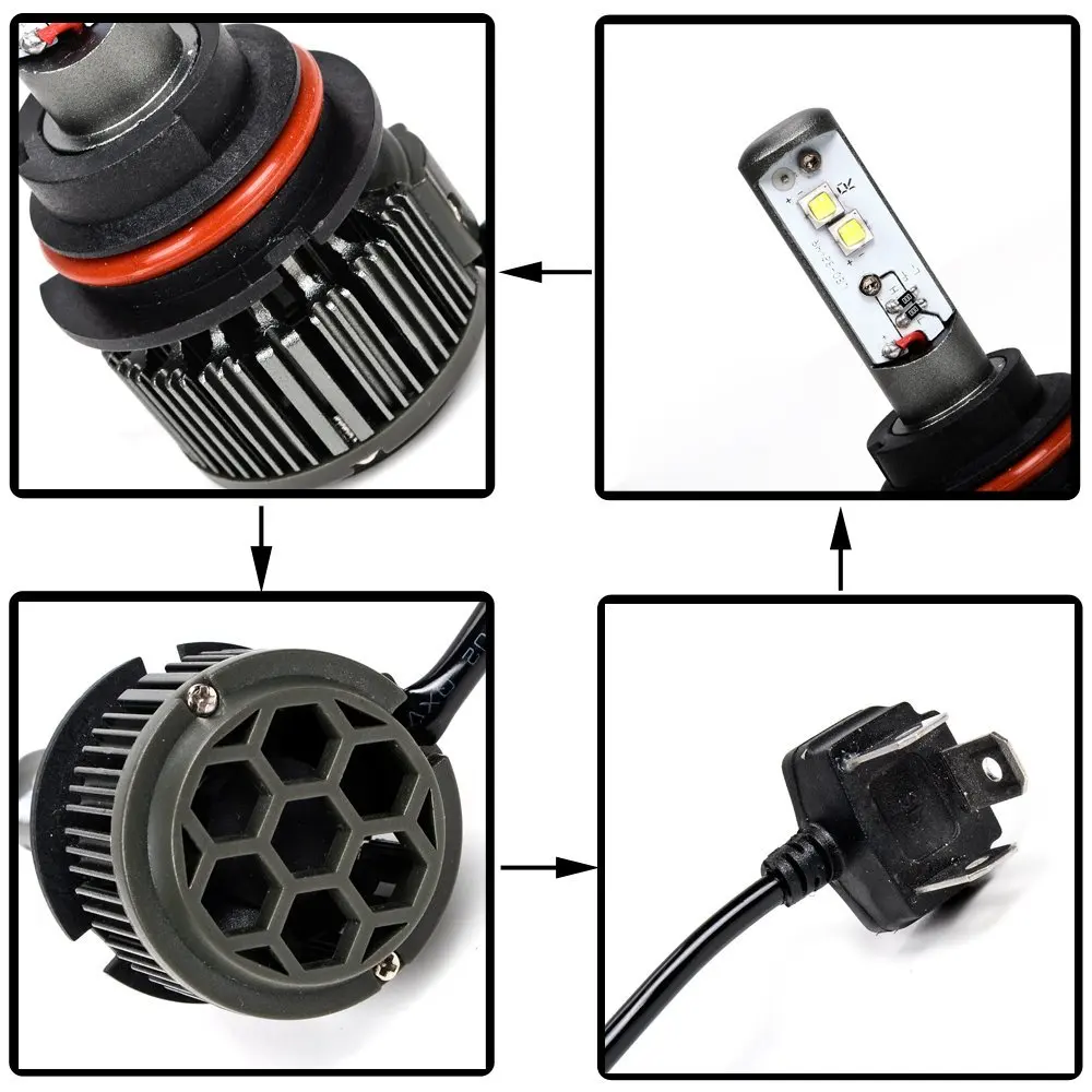 2X 40 Вт 3800лм 6000 К 9007 HB5 CREE XM L2 светодиодный чип Hi/Lo луч лампы преобразования комплект