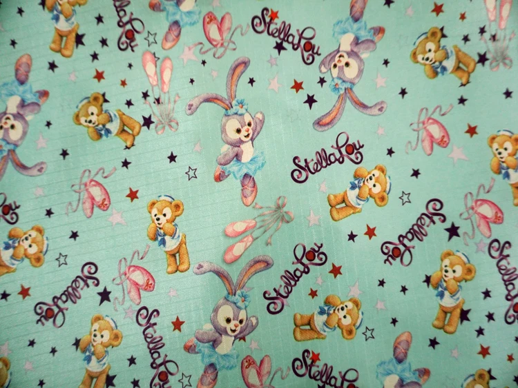 145*90 см Duffy stellalou Rabbit Bear Fiber Ткань водонепроницаемая ткань Оксфорд для лоскутов ПВХ DIY швейная скатерть сумка плащ