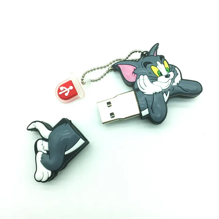 Новое поступление USB флэш-накопитель 64G Флешка 32G Флешка 16G 8 GB 4 GB милый мультфильм Том и Джерри модель Флешка Usb U диск