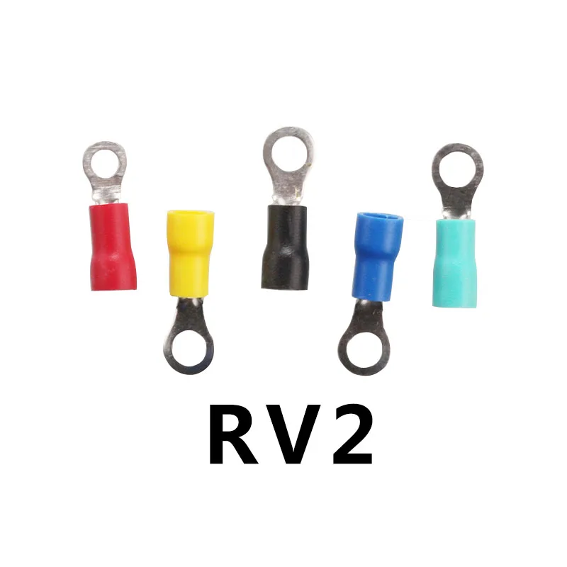 RV2 3 4 5 6 8 10 12 100 шт. изолированный Кольцевой клеммный разъем Кабельный соединитель