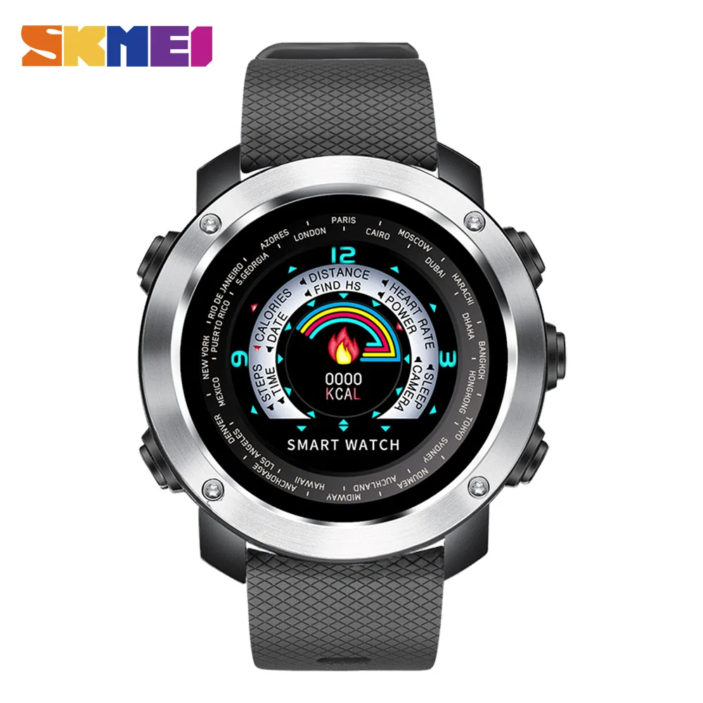 SKMEI 3D UI цифровой Смарт-часы Для мужчин спортивные часы Smartwatch сердечного ритма калорий дистанционного Водонепроницаемый Наручные Мужской Relogio Masculino W30 - Цвет: W30A09