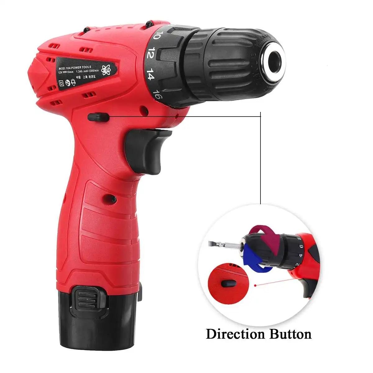 DC12V Cordless Electric Screwdriver Power Screw Driver Drill Tools 1 Battery 1 Charger EU Plug