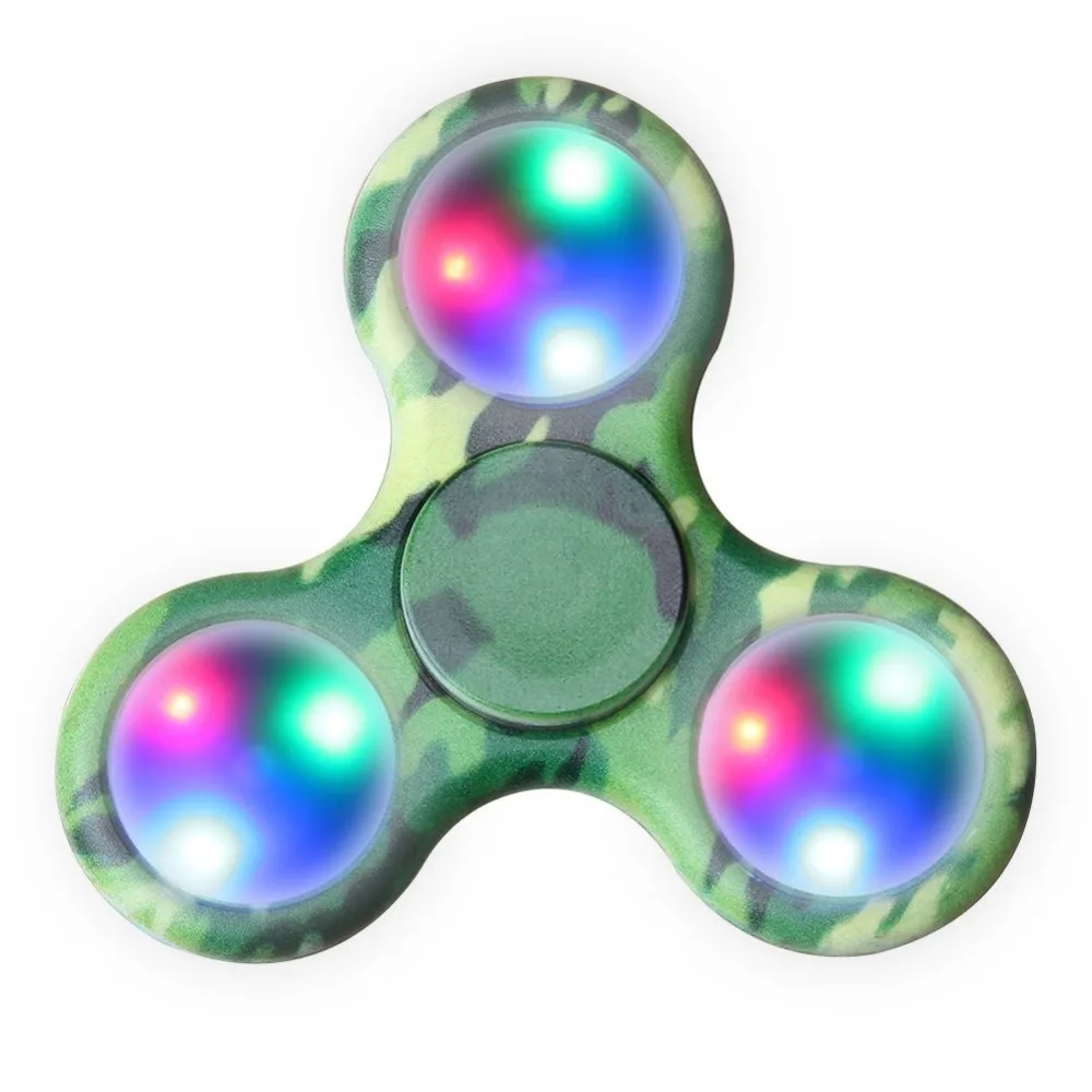 Непоседа Счетчик LED вспышка света Палец ABS EDC Руки Tri Для Детей Аутизм СДВГ