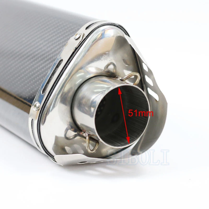 Универсальный глушитель выхлопных газов для мотоцикла 36-51 мм из углеродного