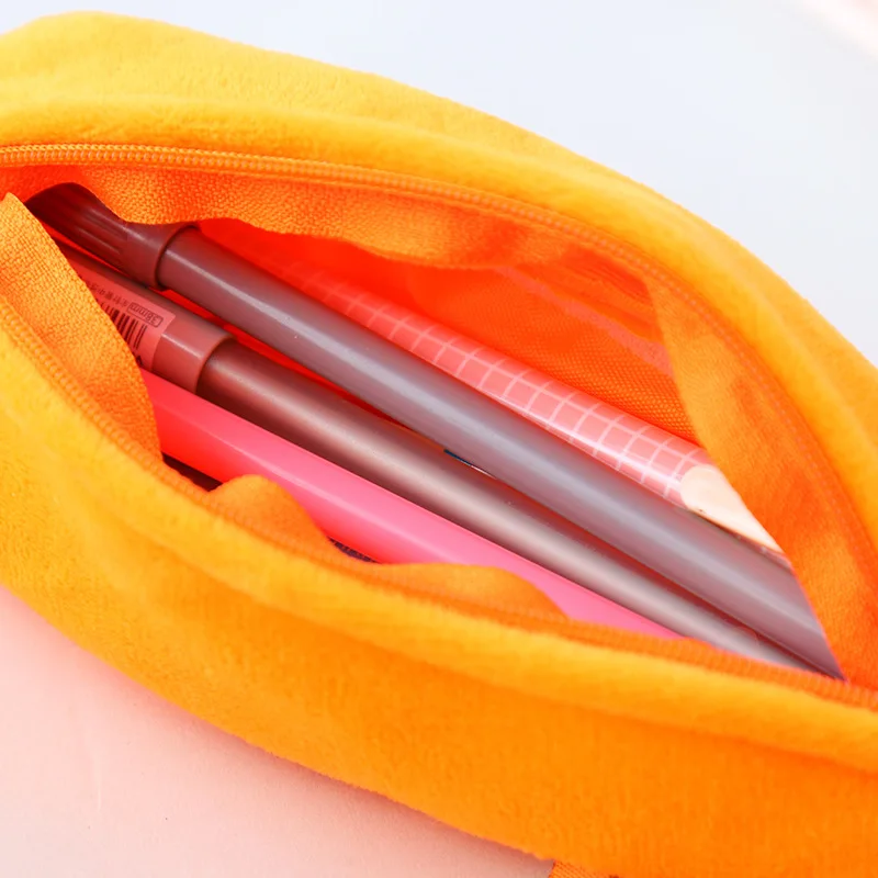 Новинка бархатный чехол для карандашей с морковкой вместительная школьная сумка