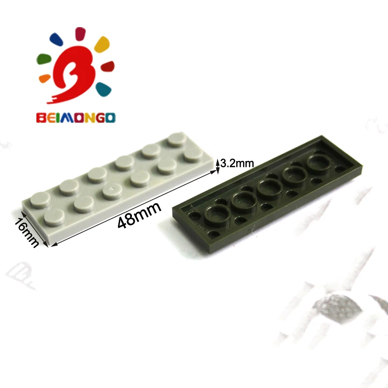 Бесплатная доставка! BEIMONGO блоки пластина 2x6 строительные 80 шт. обучающие и