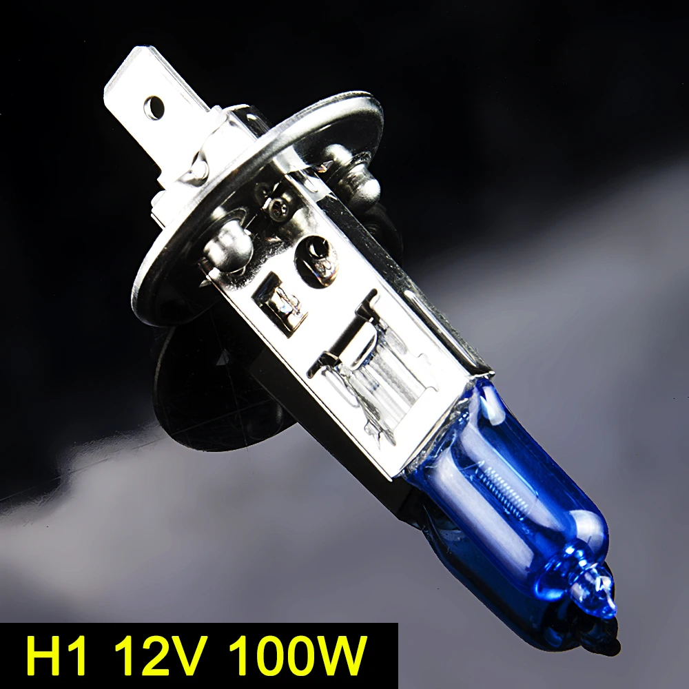 Sinovcle H1 галогенная лампа 12V 100W 5000K 2200Lm ксеноновые Темно-Синий кварцевые Стекло Автомобильные светодиодные лампы фар супер белый