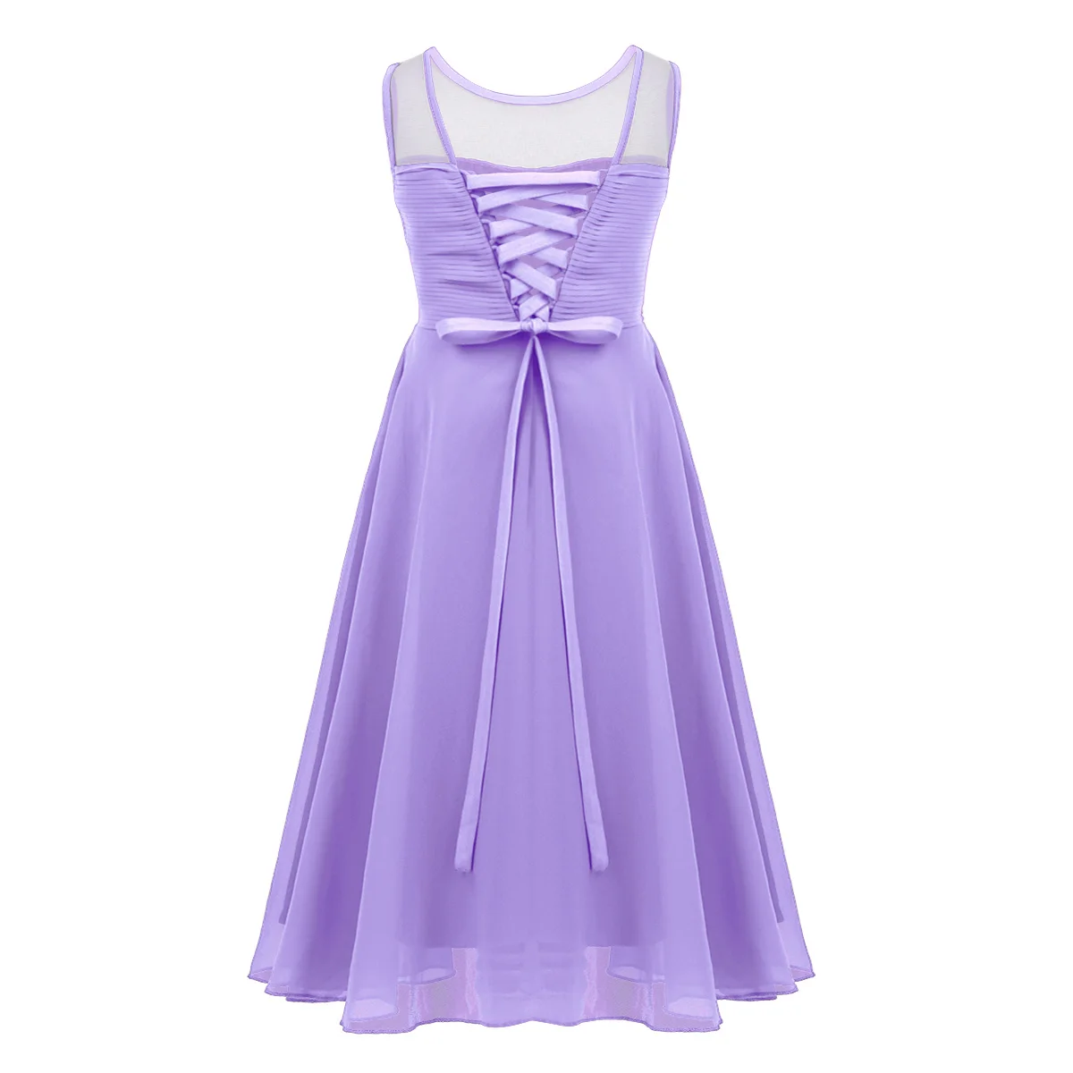 iiniim Kids Teen Sleeveless Mesh Splice Pleated Rhinestones Chiffon Dress for Party Summer Special Flower Girl Dresses | Детская одежда