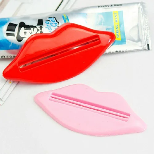 2Pcs Sexy Lip Toothpaste Tube Squeezer Dispenser Easy Holder Cartoon Home Bathroom 