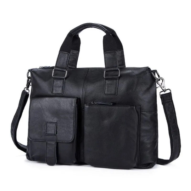 Briefcase Messenger Bags Man Shoulder Bag Postman Male Handbags Genuine Leather Men's Vintage Business Computer | Багаж и сумки