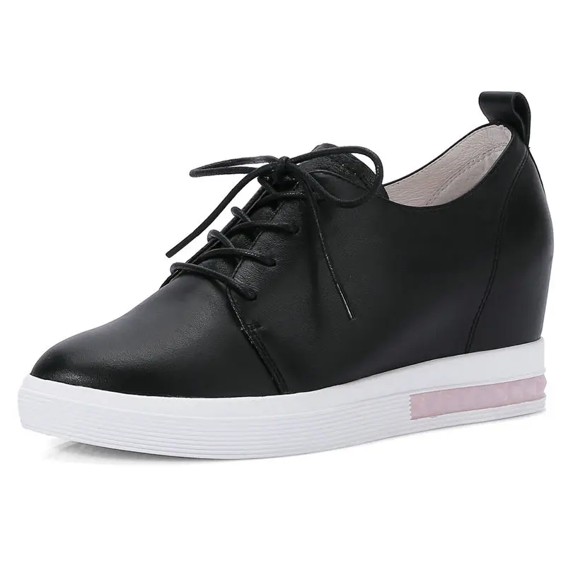 2019 кроссовки Туфли-оксфорды на платформе женские туфли-лодочки из натуральной