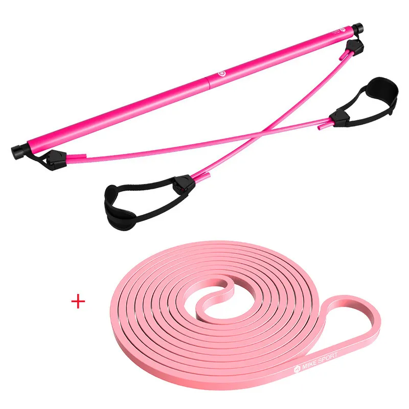 With Pull-up Band Procircle Пилатес бар комплект с сопротивлением группа Пилатес палка для упражнения тонизирующий бар фитнес дома Йога тренажерный зал, тренировки тела - Цвет: With Pull-up Band