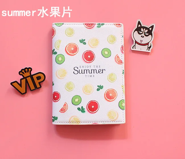 summer Мультяшный женский держатель для карт, ПУ, ID, кредитный кошелек для путешествий, чехол для женщин, сумка для билетов, пакеты, Обложка для паспорта, органайзер, клатч, сумка для денег - Цвет: summer