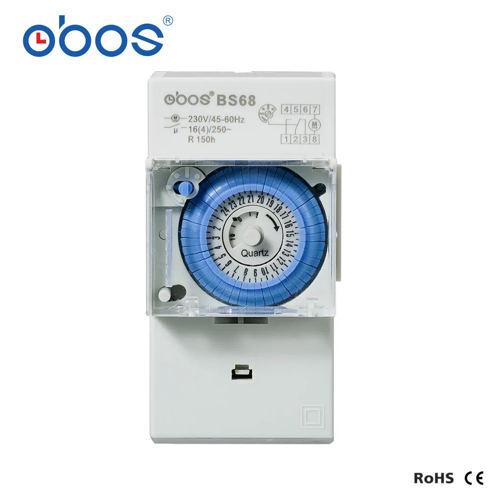 OBOS100V~ 220 V AC din-рейка 48 раз вкл/выкл 24 часа таймер с минимальным установочным блоком 30 минут механический мини-переключатель времени