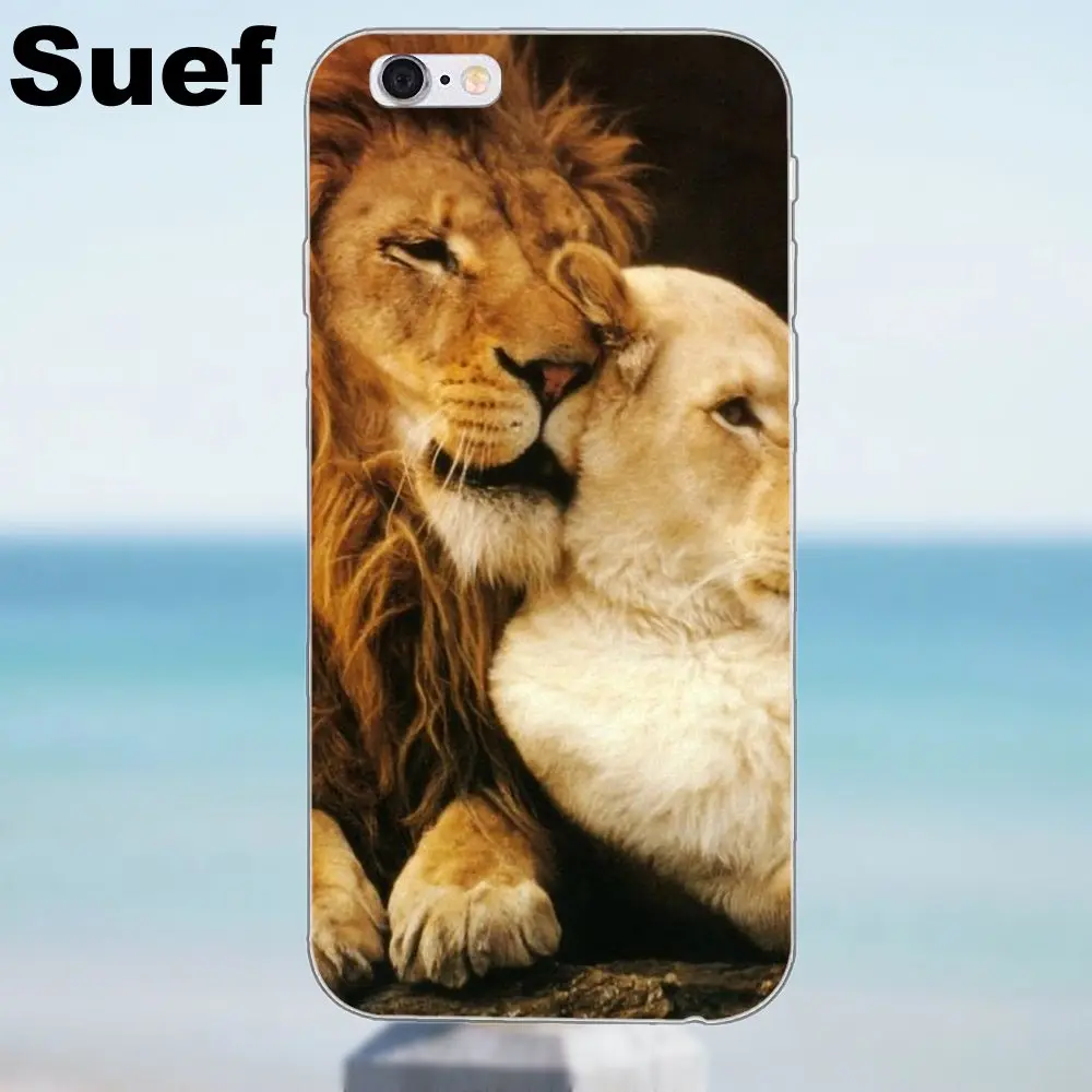 Suef лев Король Симба и Нала любовник для iPhone X 4 4S 5 5S 5C SE 6 6S 7 8 Plus Samsung Galaxy A3 A5 J1 J3 J5 J7 2016