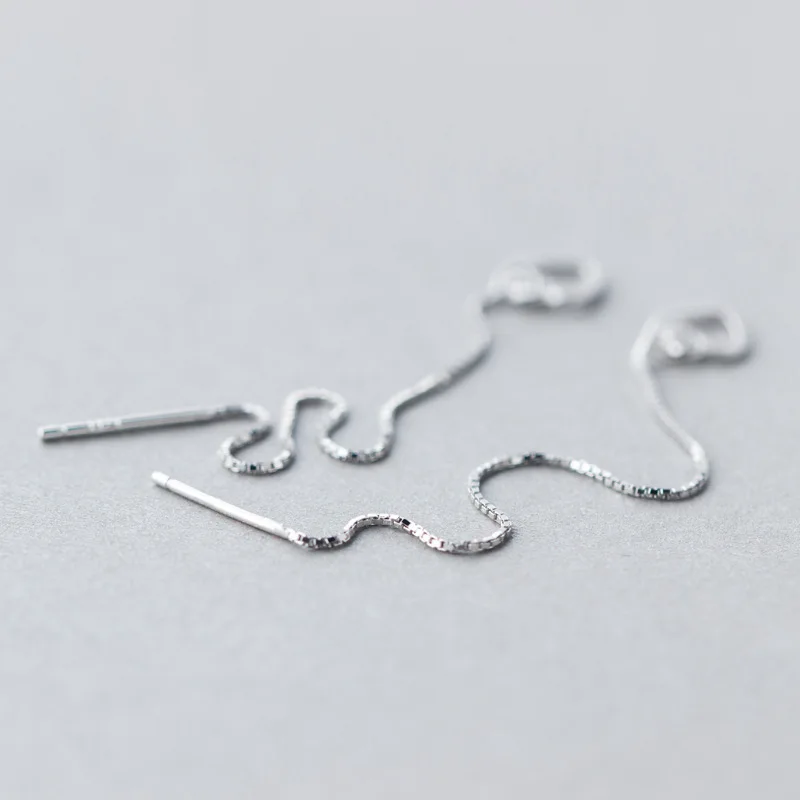 Реальный. 925 пробы серебряные ювелирные изделия уха тянуть через открытым