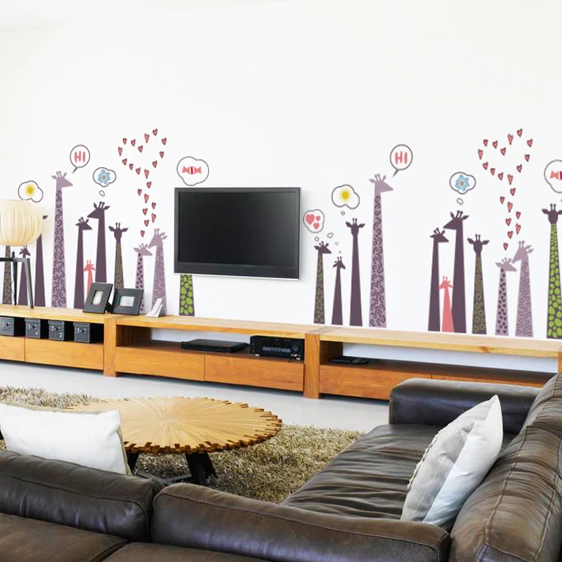 Жираф стены Наклейка Home Decor DIY Съемный Art Vinyl Росписи для детской