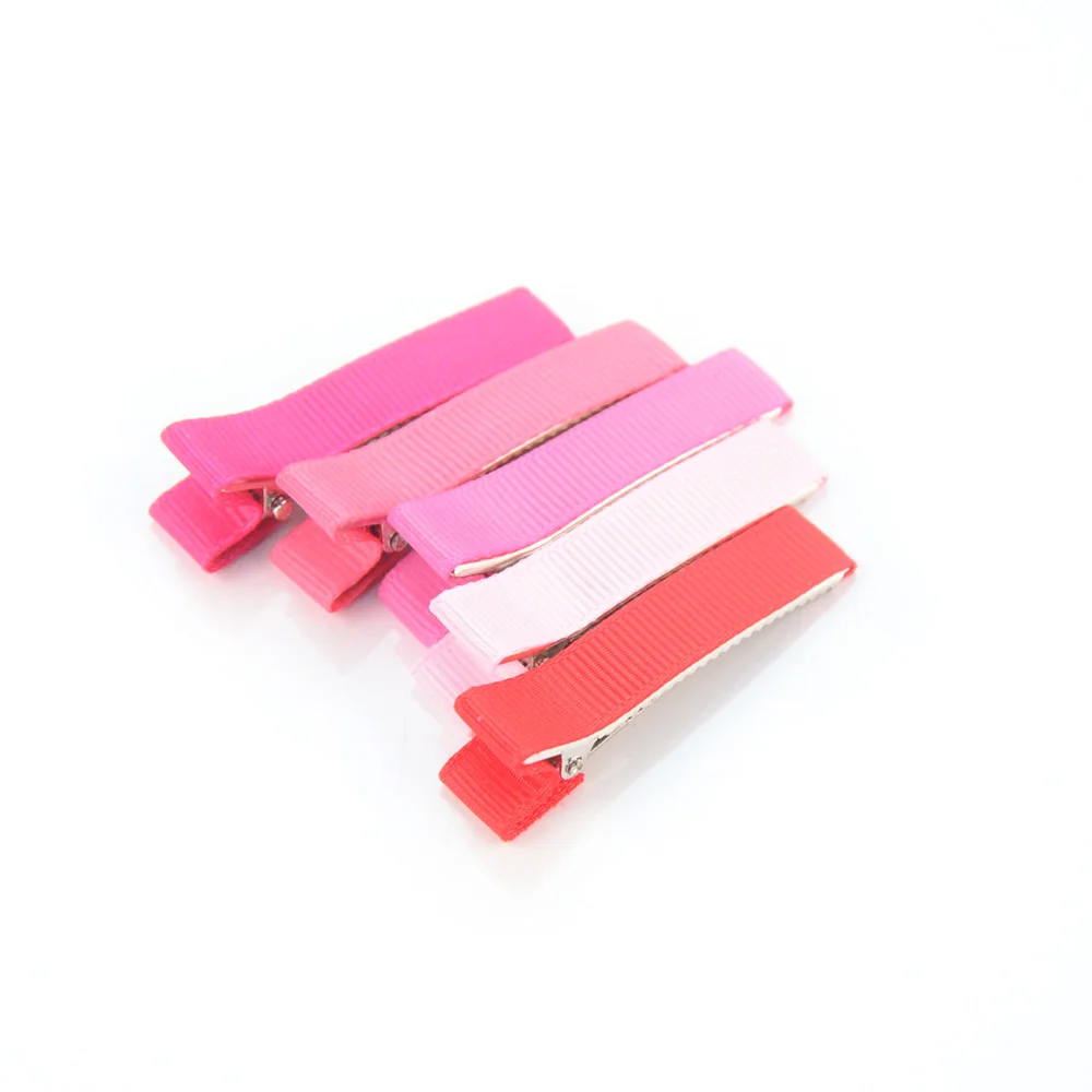 60pcs/lot 2&quot Baby Girls Hairpins Duckbill Clip With Grosgrain Ribbon Hair Band Kids Clips Headwear Accessories 66B286 | Детская