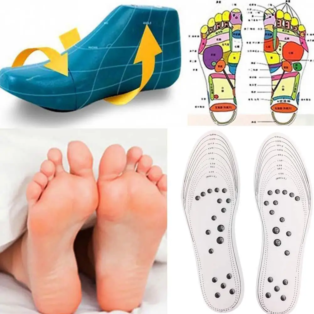 Новинка 1 пара акупрессуровые стельки для похудения массажер ног магнитная