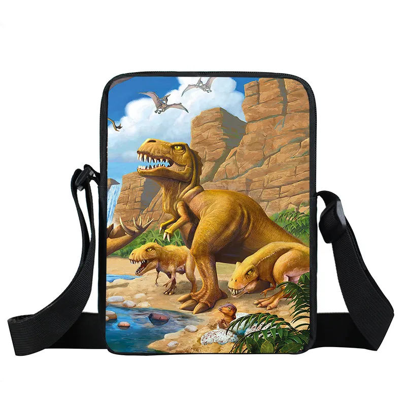 XKB-LONG39 Мини-сумка-мессенджер с принтом динозавра, сумки через плечо T-rex, маленькая сумка на плечо для мальчиков и девочек, детская сумка-тоут, сумка для книг, подарок - Цвет: XKB-LONG39