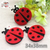 3 4cm 20pcs non woven patches red ladybird felt appliques for clothes sewing supplies diy craft ornament
