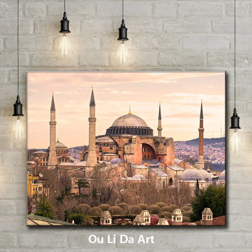 Картина маслом распечатанная на холсте в турецком стиле голубая собора для