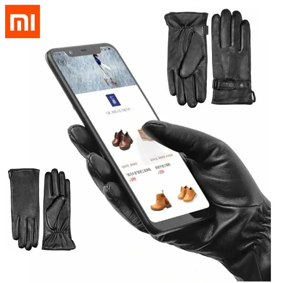 Xiaomi испанский овчины пять пальцев Сенсорный экран перчатки 60% шерсть