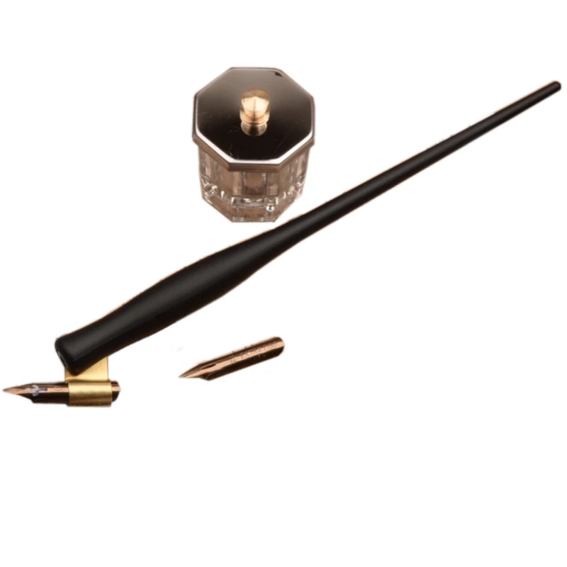 Каучуковая ручка для каллиграфии набор с 2 перьями 1 функциональный держатель