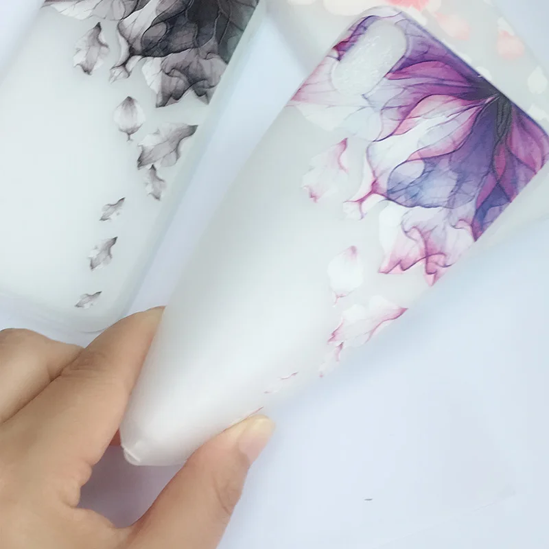 3D с рельефным цветочным рисунком чехол для iPhone x 7 8 6 Plus модный прозрачный мягкий