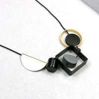 unique fashion metal color fashion jewelry cheap wood necklaces pendants statement collar choker necklace women 2297