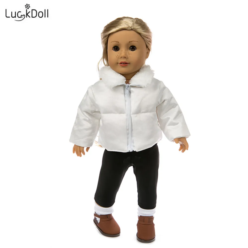 

Luckdoll Fashion Pure White Collar Jacket for 18-Inch American Dolls, Children's Best Doll Clothes