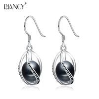 fashion cages pearl drop earrings for women trendy classic 925 sterling silver charming freshwater pearl earrings jewelry