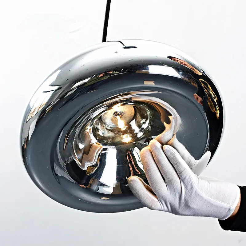 D18cm D30cm современная стеклянная подвеска лампы 110-240 V E27 G4 Хром золотой Медь крепление на потолок для гостиной Спальня обеденный стол
