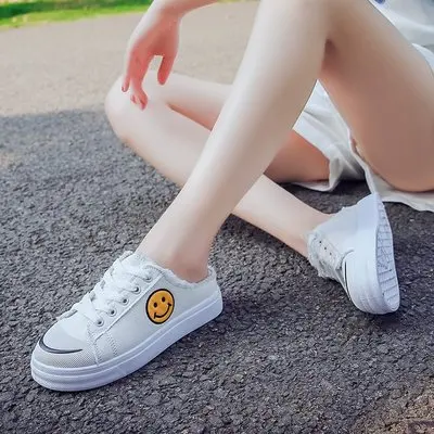 Новинка 2019 года сезон весна парусиновая женская обувь маленькие белые туфли и