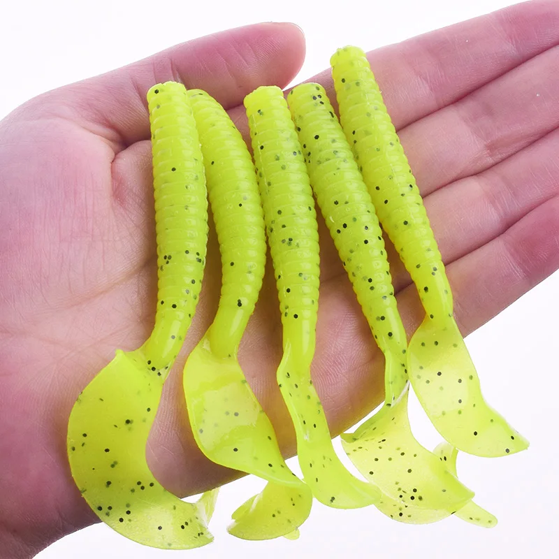 5pcs/Lot Jig Wobblers Soft Bait Worm Lures 8cm 4.3g Shrimp Flavor Additive Silicone Artificial Swimbait Bass Carp Fishing Tackle