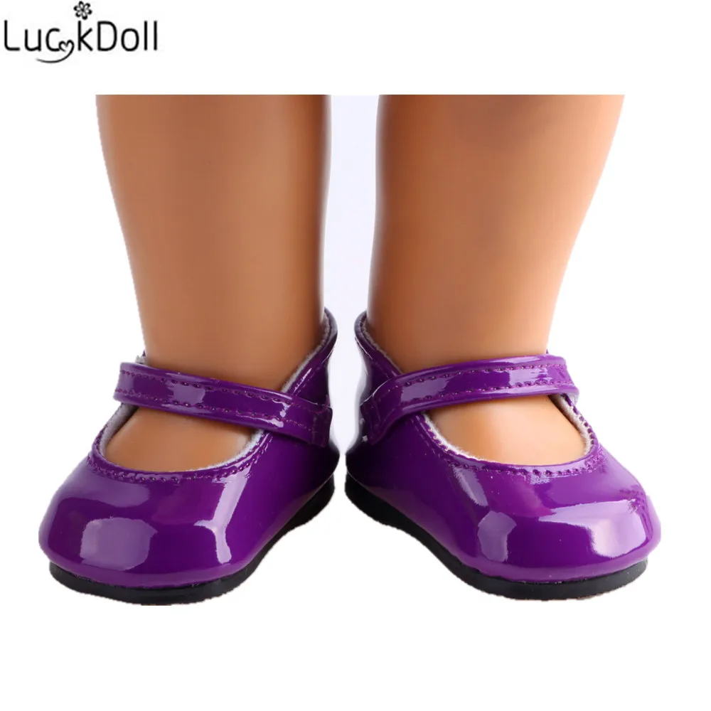 LUCKDOLL/фиолетовая обувь подходит для 18 дюймов американская кукла 43 см аксессуары