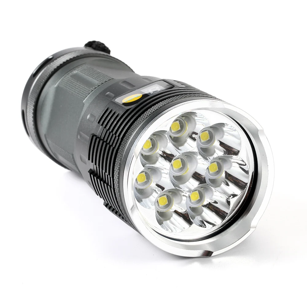 Online Linterna Potente LED De 5000 Lúmenes 8x XM-L L2 18650 Linterna Táctica Luces Portátiles Y 4x18650 Baterías + Cargador