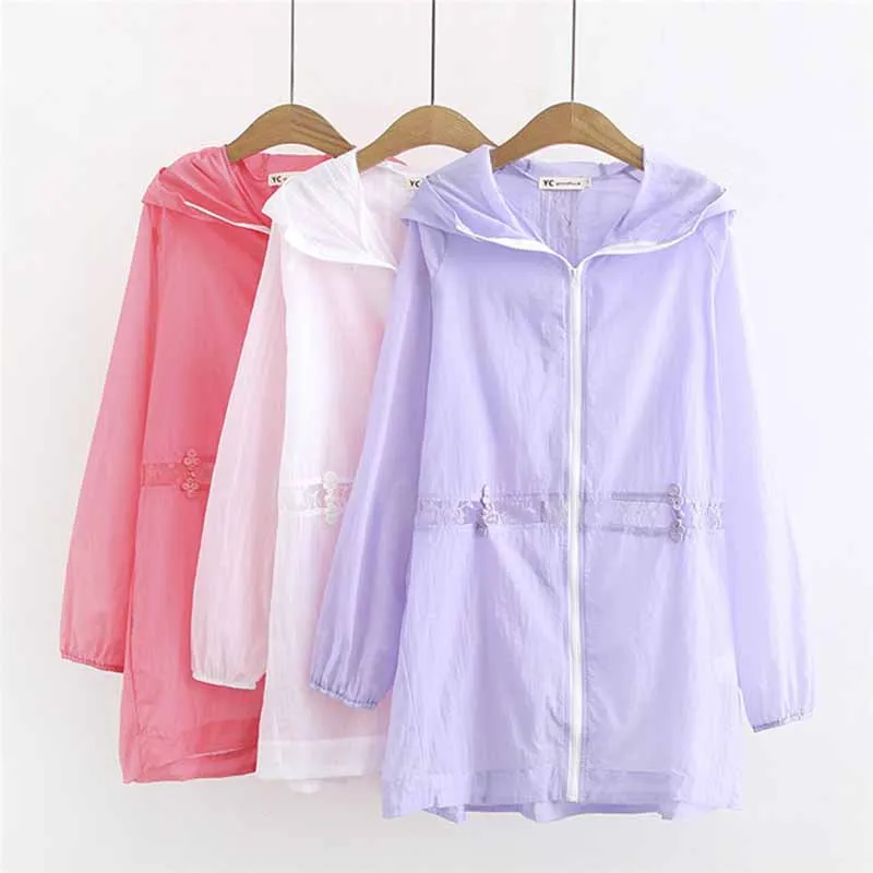 Женская тонкая ветровка с длинным рукавом кружевной тренч большого размера