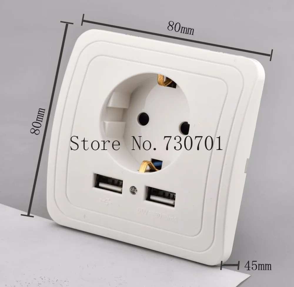 Настенное зарядное устройство с двумя USB портами а 16 А|usb charger wall eu|wall 2.1a euwall usb port |