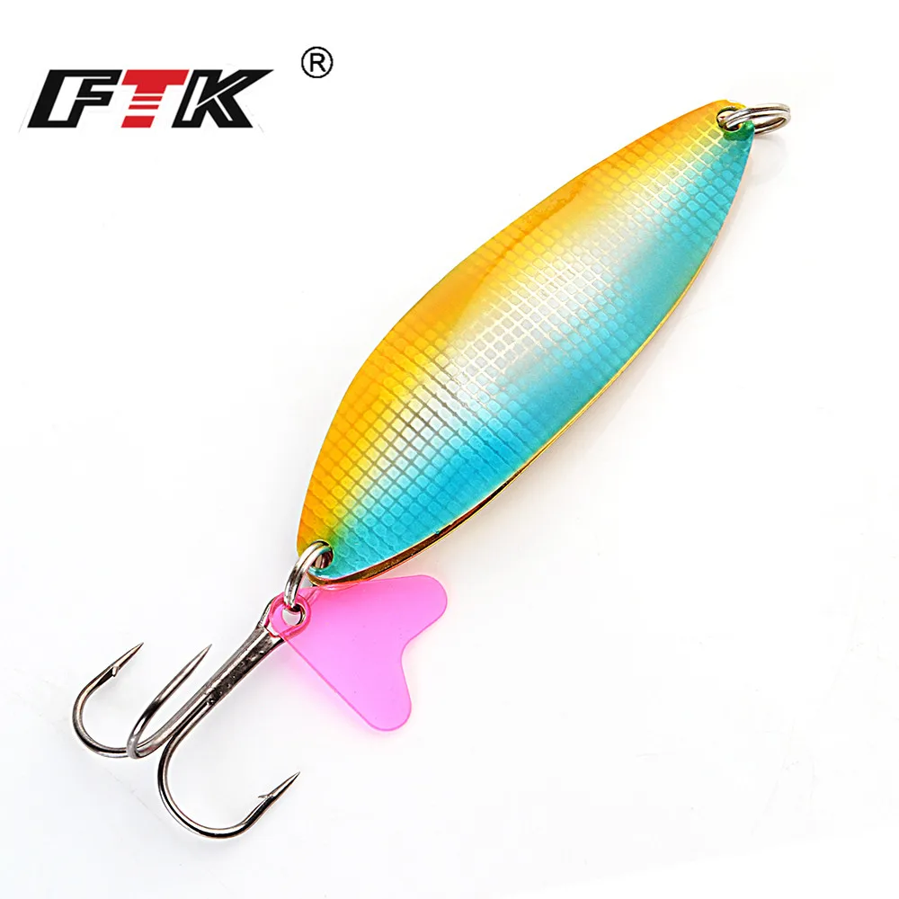 ФТК 1 шт Металл Рыбалка Spinner щука приманки 30g/32g/40g жесткий ложка с тройной крючок
