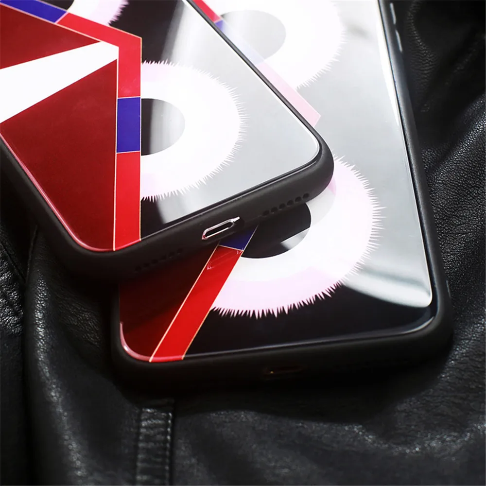 Luxury brand Tempered Glass Case For apple iPhone 8 plus case back cover phone bag x 7 6 6s for iphoneX |