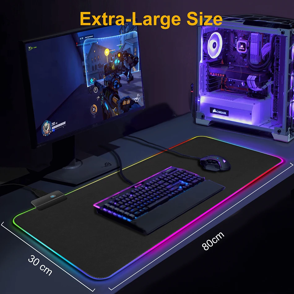 RGB игровой коврик для мыши большой коврик для мыши геймерский светодиодный компьютерный коврик для мыши большой коврик для мыши с подсветкой коврик для клавиатуры Настольный коврик Mause