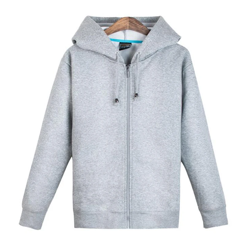 Хлопок кофты на молнии с капюшоном Для мужчин пары толстовка флис моды костюм спортивной Повседневное зима