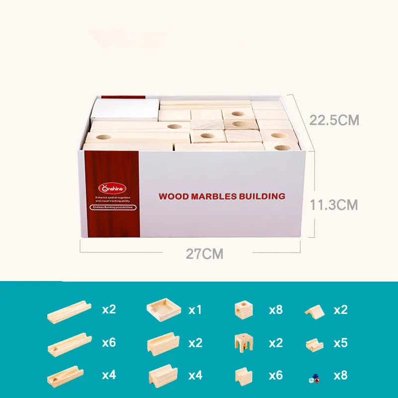 50 pcs in 1 color 80 шт. деревянные мраморные беговые дорожки, сборные трек, мяч, строительные игрушки, конструктор, Jouet Pista De Madera Bolas, игрушки для мальчиков, Brinquedos - Цвет: 50 pcs in 1 color